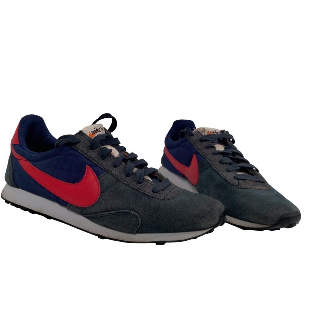 Nike Waffle Trainer Shoes Women 10.5 Midnight Blue Red Swoosh Running Sneakers